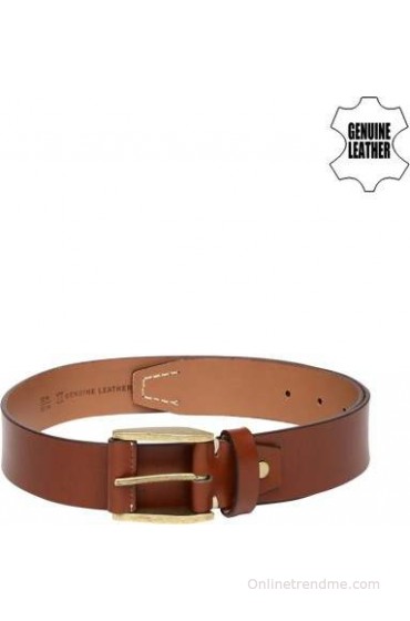 Roadster Men Casual Brown Genuine Leather Belt(Brown)